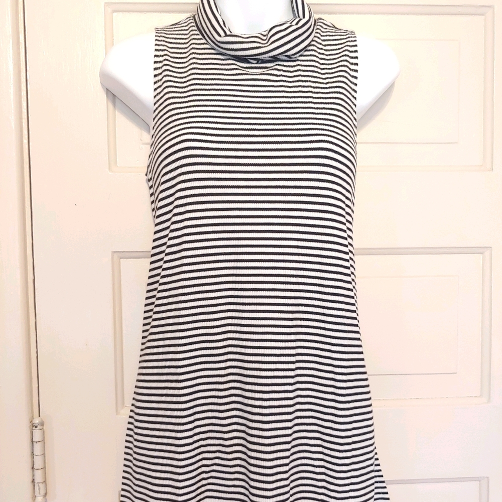 LOFT Striped Cowl Neck Dress